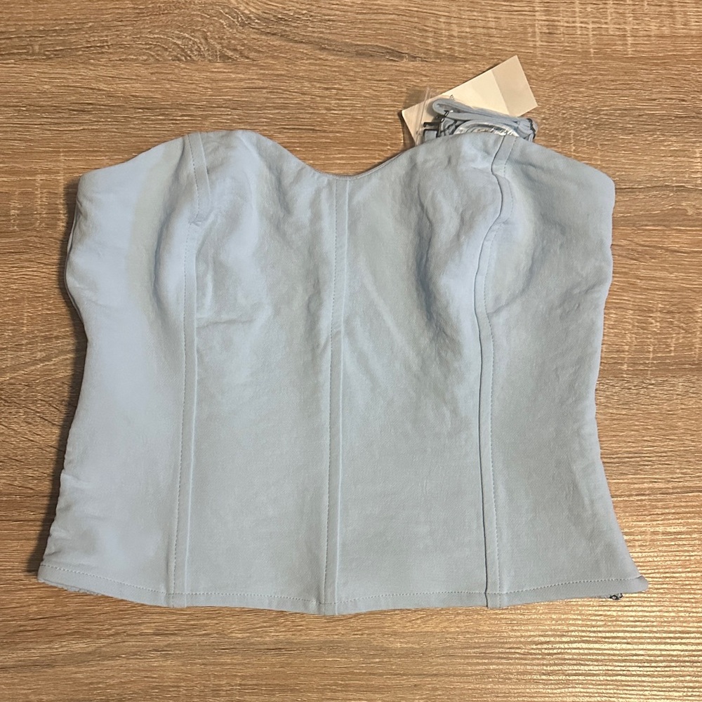 Abercrombie & Fitch Light Blue Smocked Tube Top